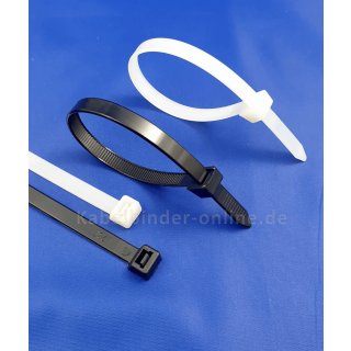 100 Stück, 150mm x 2,5mm CW Handel Hitze UV- Premium-Kabelbinder in Grau 