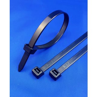 100x Klettband 20 cm x 25 mm schwarz Klettkabelbinder Kabelbinder Kabelklettband 