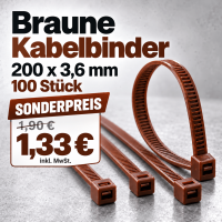 Kabelbinder braun 200x3,6 mm 100 Stück