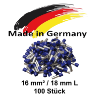 Aderendhülsen 16,0 mm² / 18 mm L blau - isoliert -