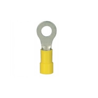 100 Stück 4-6 mm² Quetschkabelschuhe Ringkabelschuhe isoliert Ringform M6 gelb 