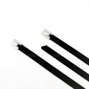 10 Stück Kabelbinder Edelstahl 200 x 4,6 mm schwarz...