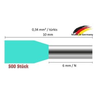 Aderendhülsen 0,34 mm² / 6mm N türkis DIN 1VP