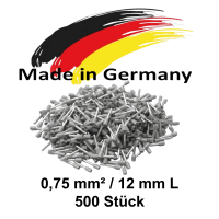 Aderendhülsen 0,75 mm² / 12mm L grau – isoli