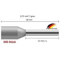 Aderendhülsen 0,75 mm² / 12mm L grau – isoli