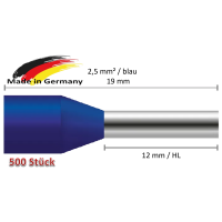 Aderendhülse 100 Stück, unisoliert 2,5 qmm - Länge 12 mm