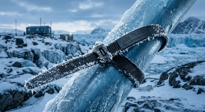 TYC25MX Spezialkabelbinder für extreme Kälte ABB Ty-Rap TYC25MX PA12 Kabelbinder frostbeständig im Eis